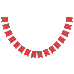 a red and green striped background bunting flags