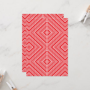 a red and white background with a diamond pattern invitation