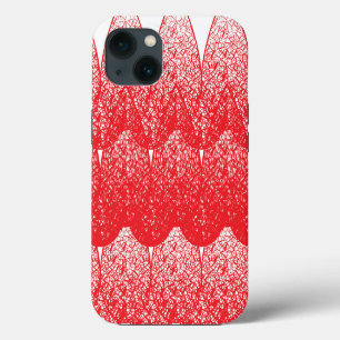 a red and white background with a lot of dots iPhone 13 case