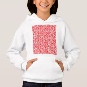 a red and white background with a pattern