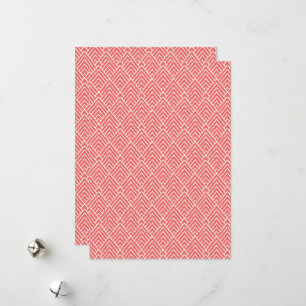 a red and white background with a pattern holiday card