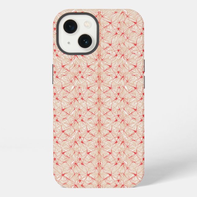 a red and white background with a pattern iPhone case (Back)