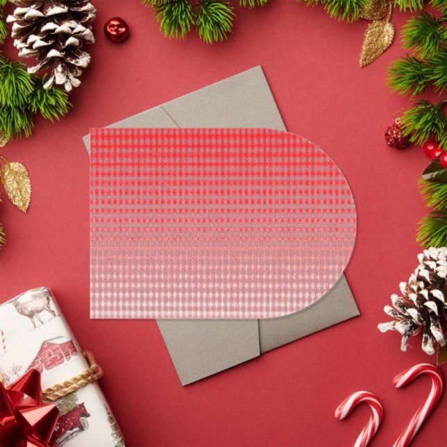 a red and white background with small squares acrylic invitations (Insitu (Holiday))
