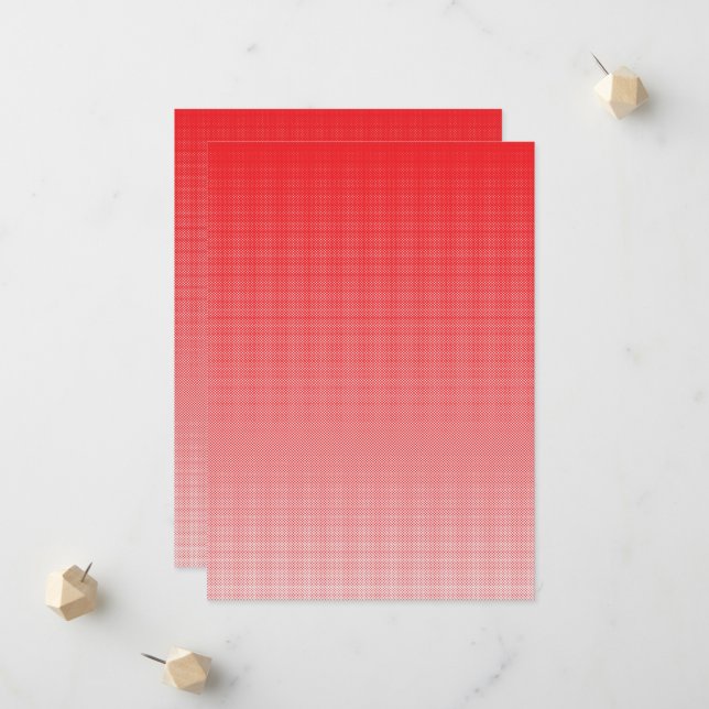 a red and white background with small squares announcement (Front/Back In Situ)