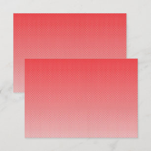 a red and white background with small squares thank you card