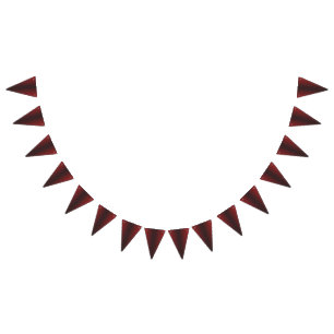 a red and white background with small white dots bunting flags