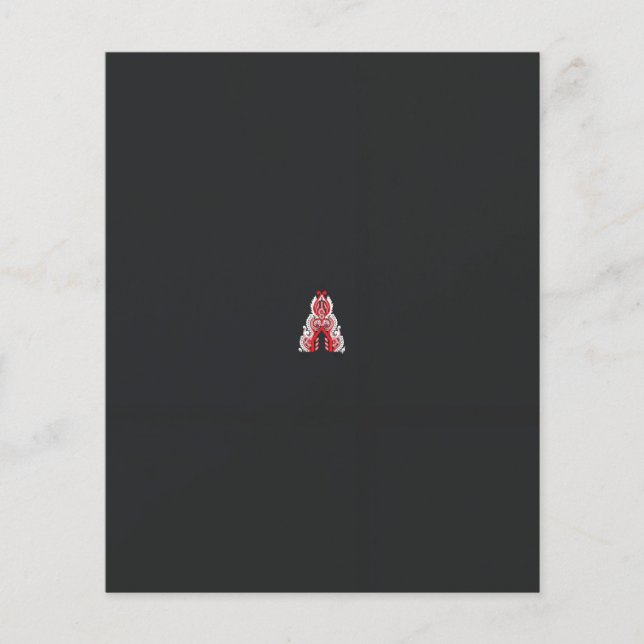 a red and white christmas tree with red flowers flyer (Front)