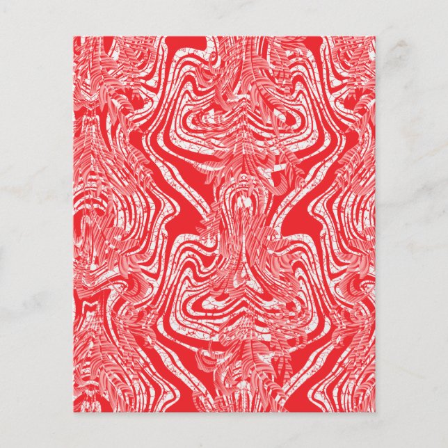 a red and white image of a pattern on a white back flyer (Front)