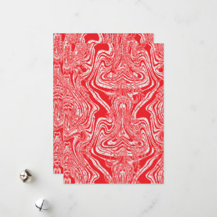 a red and white image of a pattern on a white back holiday card