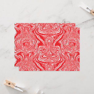 a red and white image of a pattern on a white back invitation