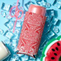a red and white image of a pattern on a white back