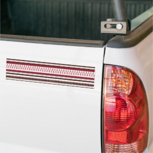 a red and white striped pattern bumper sticker