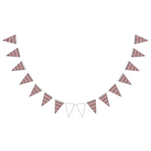 a red and white striped pattern bunting flags