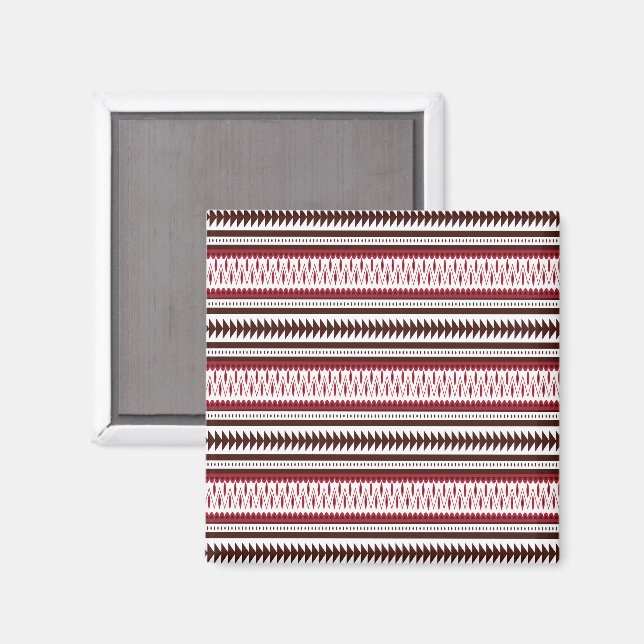 a red and white striped pattern magnet (Front/Back)