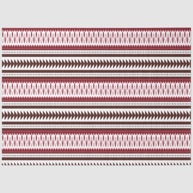 a red and white striped pattern tissue paper (Front)