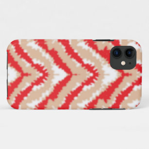 a red and white zigzag pattern on a white backgrou iPhone 11 case