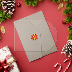 a red and yellow flower with black dots acrylic invitations