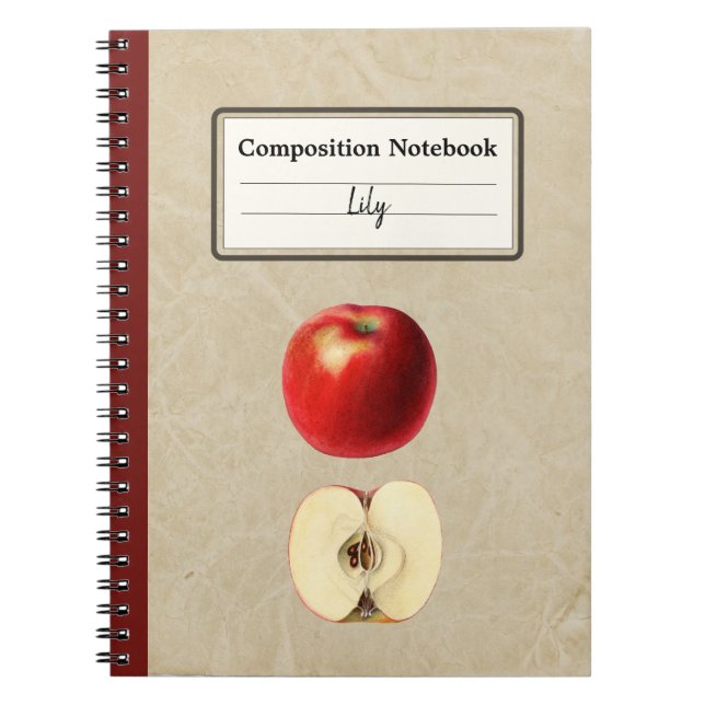 A Red Apple and a Half Personalized Composition Notebook (Front)