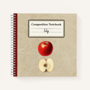 A Red Apple and a Half Personalized Composition Notebook