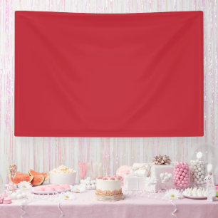 a red background with a banner