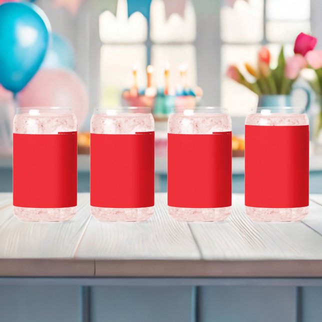 a red background with a white border can glass (Insitu (Baby Shower))