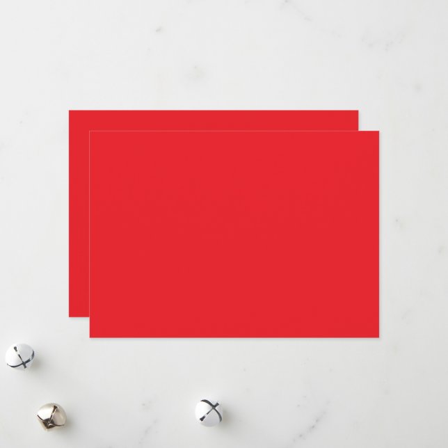 a red background with a white border holiday card (Front/Back In Situ)
