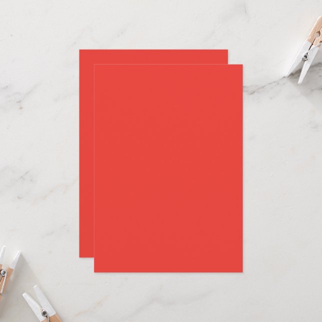 a red background with a white border invitation (Front/Back In Situ)