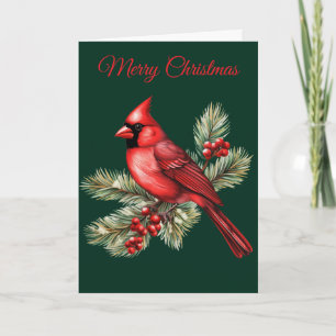 A Red Cardinal Holiday Card