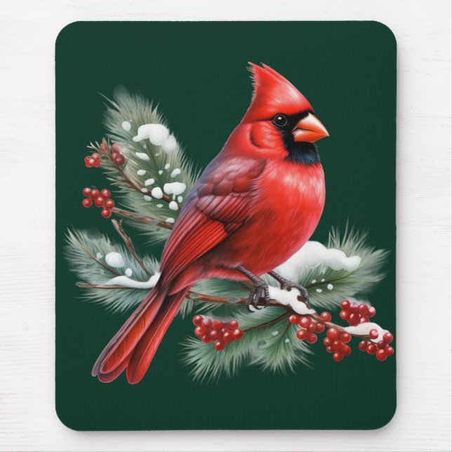 A Red Cardinal Mouse Pad (Front)