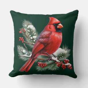 A Red Cardinal Throw Pillow