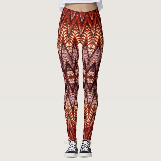 A red chevron texture "Ratti_Creative_Arts"  Leggings (Front)