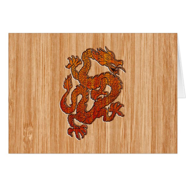 A red Dragon on Bamboo like (Front Horizontal)