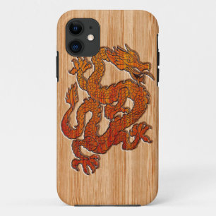 A red Dragon on Bamboo like iPhone 11 Case