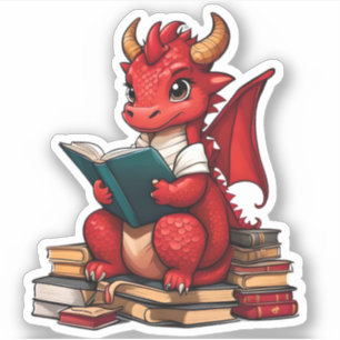 A Red Dragon Reading Stickers