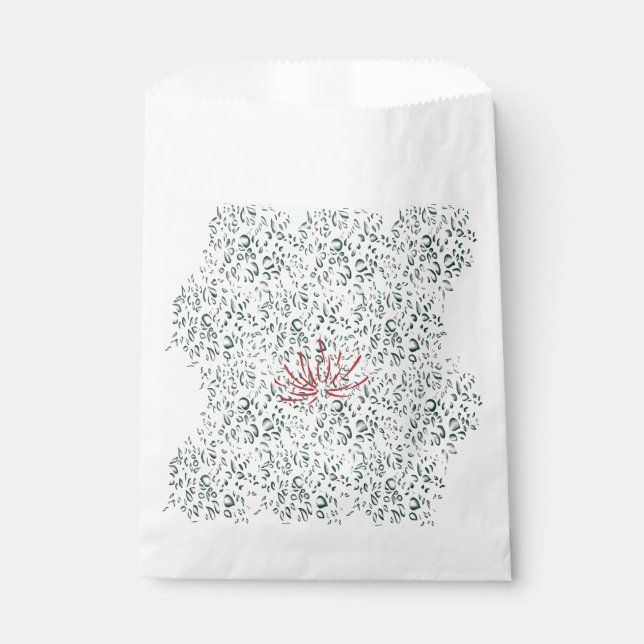 a red flower on a black background favour bag (Front)