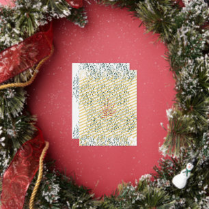 a red flower on a black background foil holiday postcard