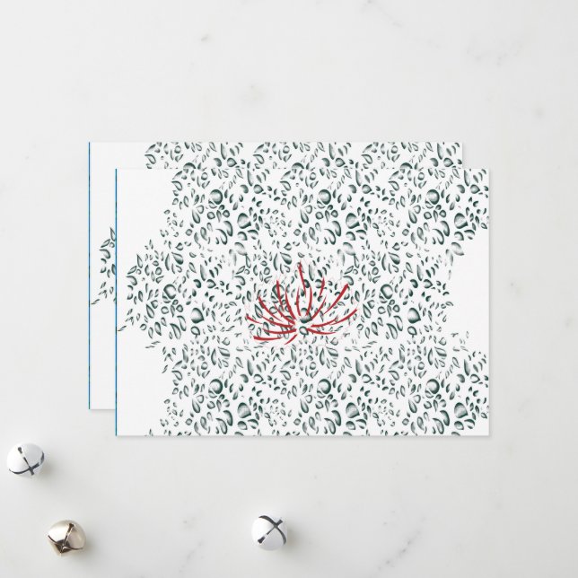 a red flower on a black background holiday card (Front/Back In Situ)