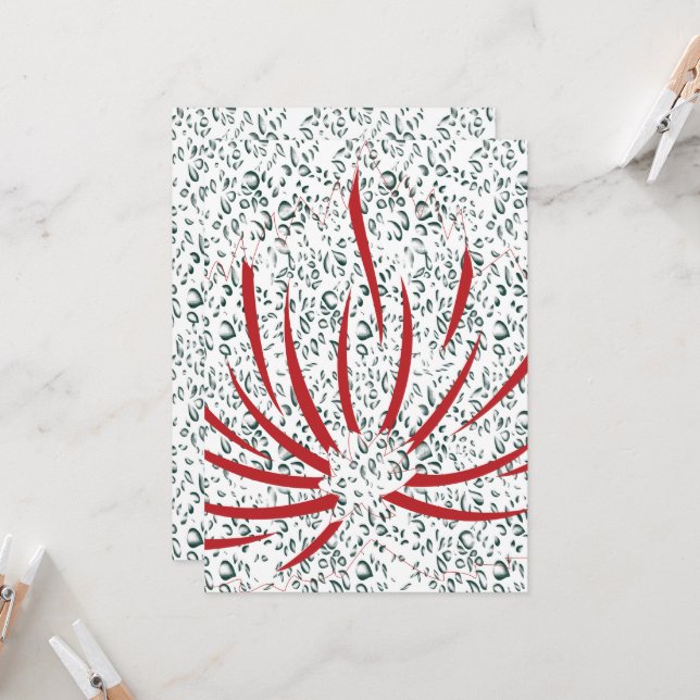 a red flower on a black background invitation (Front/Back In Situ)