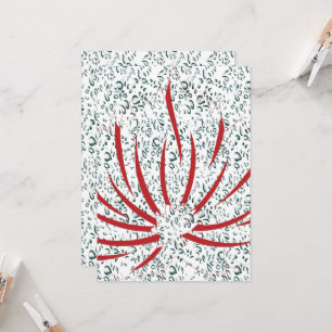 a red flower on a black background invitation