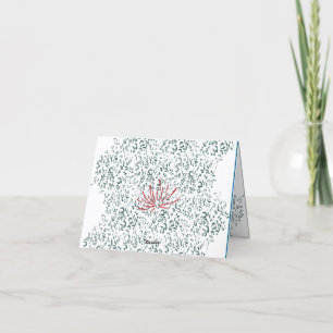 a red flower on a black background thank you card