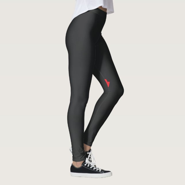 a red flower with a black background leggings (Right)