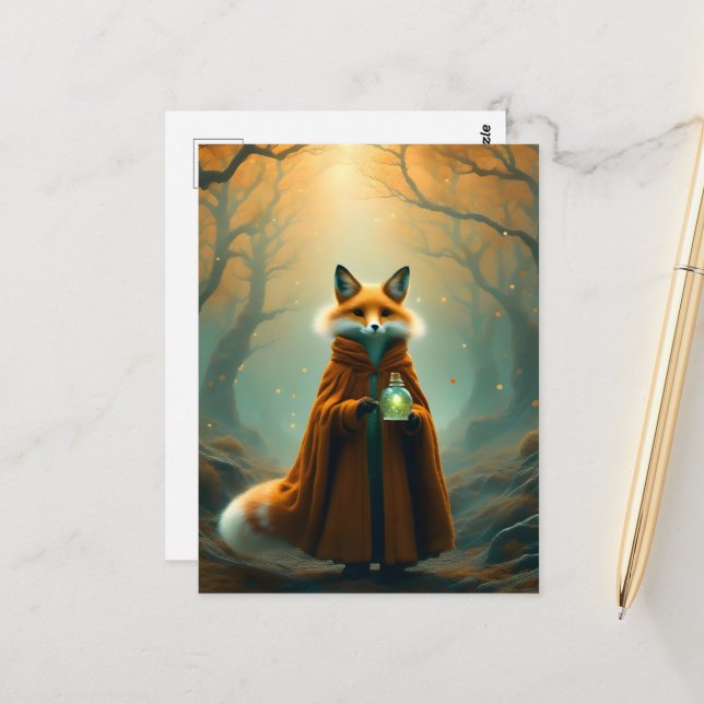 A Red Fox With a Magic Potion Postcard (Front/Back In Situ)