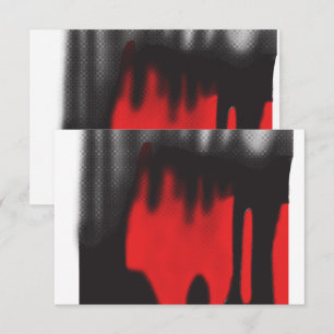 A red graphic design featuring bold geometric shap thank you card