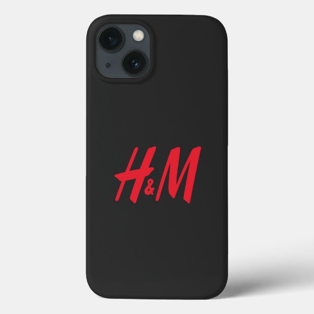 a red h and m logo on a black background Case-Mate iPhone case (Back)