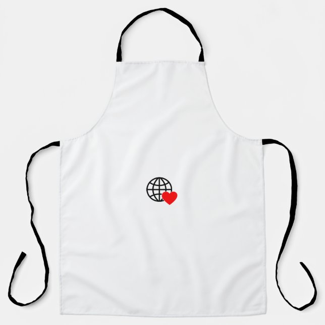 A red heart symbol created with smooth, bold lines apron (Front)