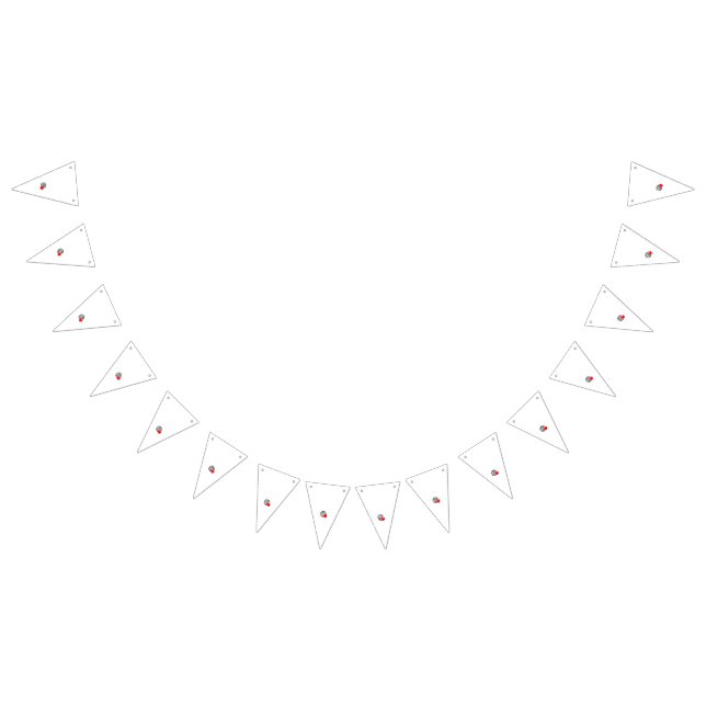A red heart symbol created with smooth, bold lines bunting flags (All)