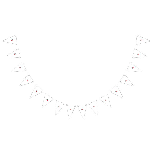A red heart symbol created with smooth, bold lines bunting flags (All)