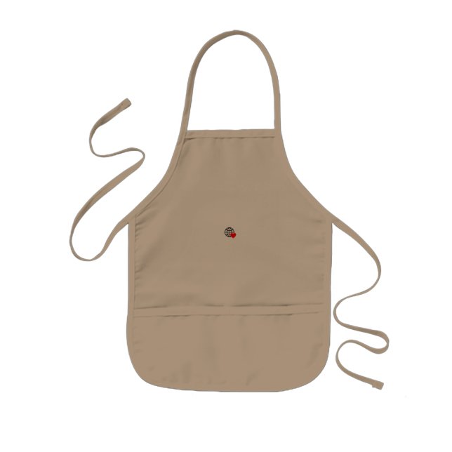 A red heart symbol created with smooth, bold lines kids apron (Front)