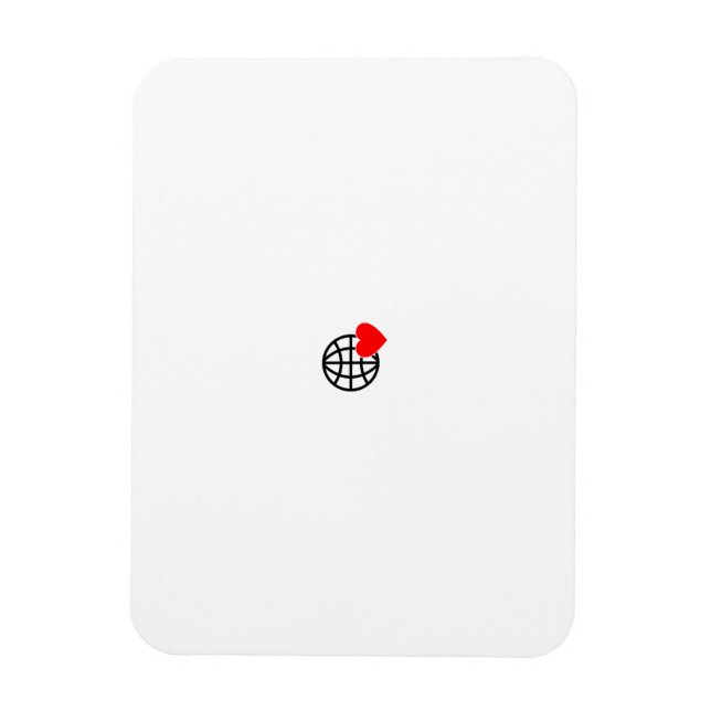 A red heart symbol created with smooth, bold lines magnet (Vertical)
