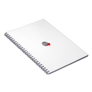 A red heart symbol created with smooth, bold lines notebook